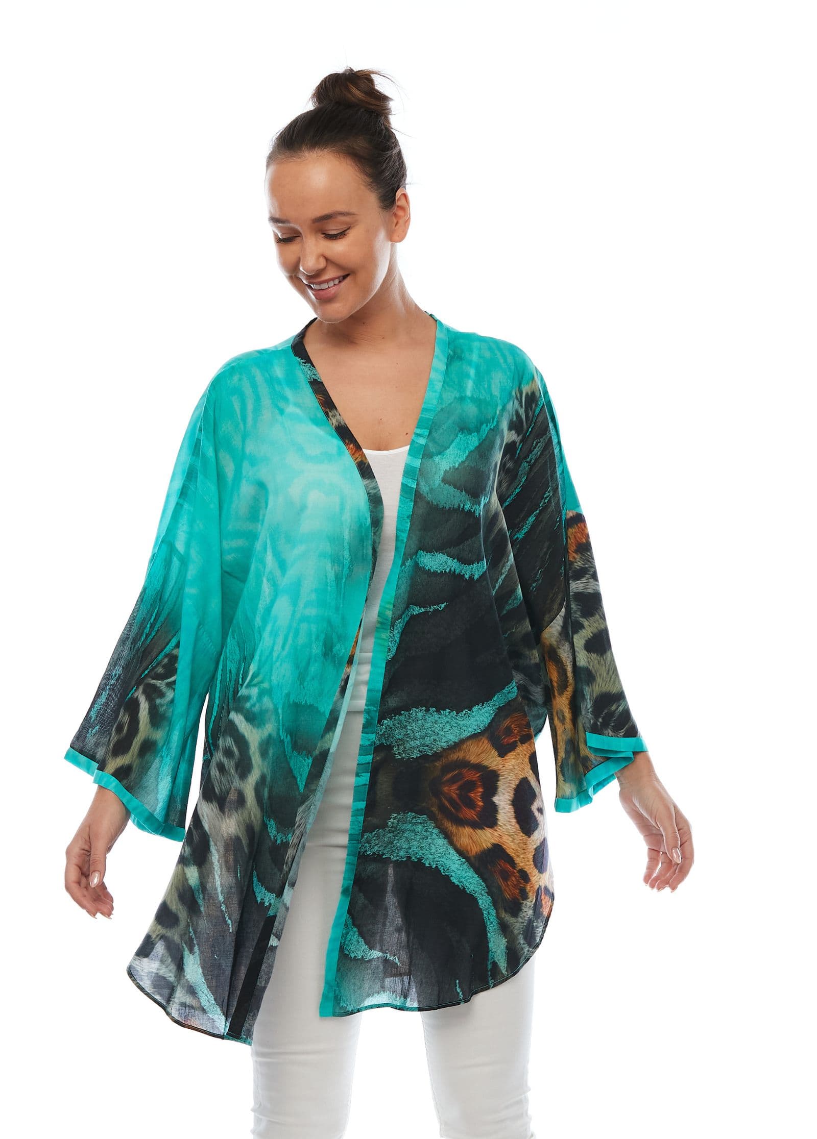 Claire Powell | Jungle Kimono Jacket Free Size | Plus Size Online